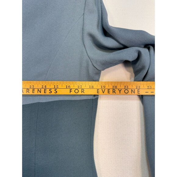 Kasper A.S.L. Women's Long Sleeve Dress Size 12 Blue Floral Embroidery - Picture 6 of 7